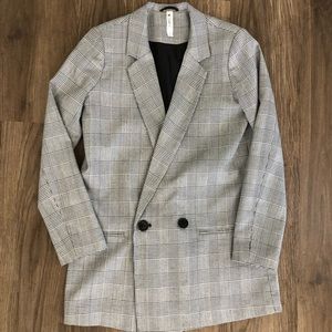 Black and White Plaid Blazer